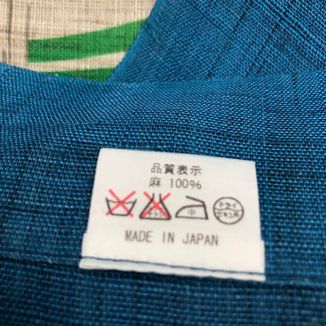 手染め手描き　小川光章作　麻　のれん　『花菖蒲』　鯉