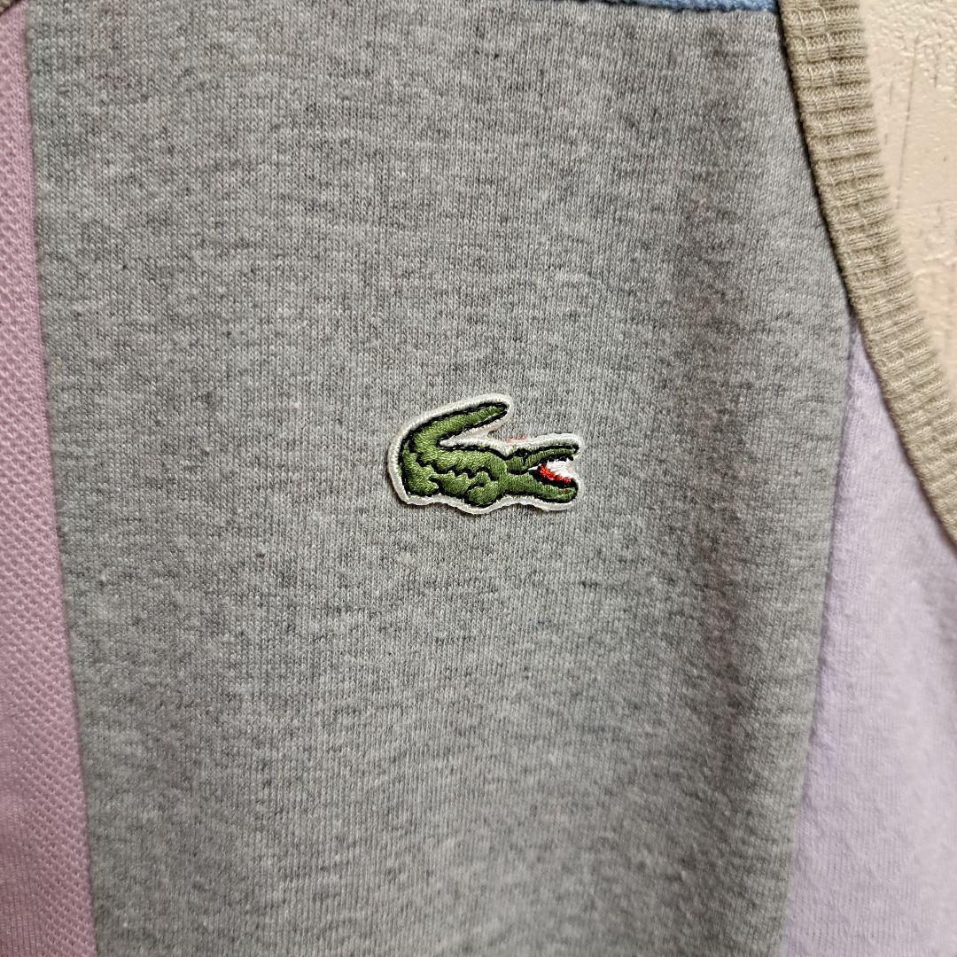 希少　70s　ラコステ　フランス製　刺繍ロゴ　パッチワーク　タンクトップ