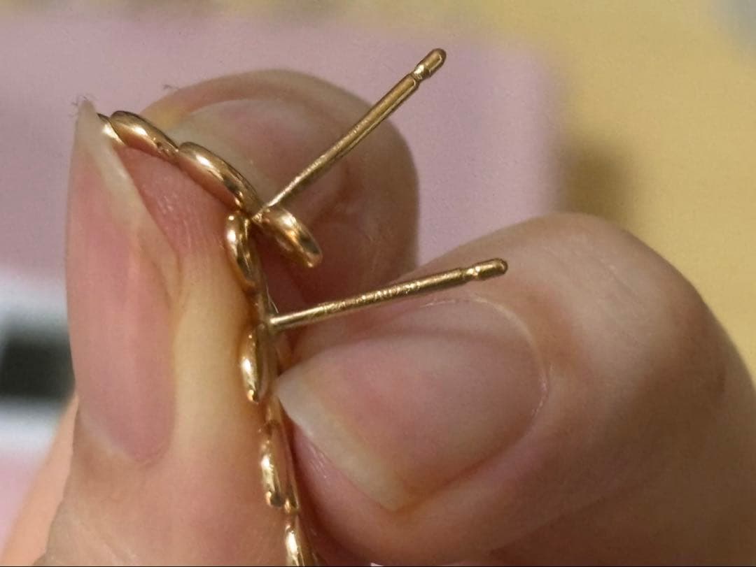 K18PG ティファニーオリーブリーフピアス