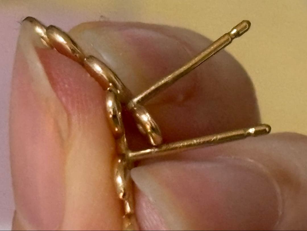 K18PG ティファニーオリーブリーフピアス