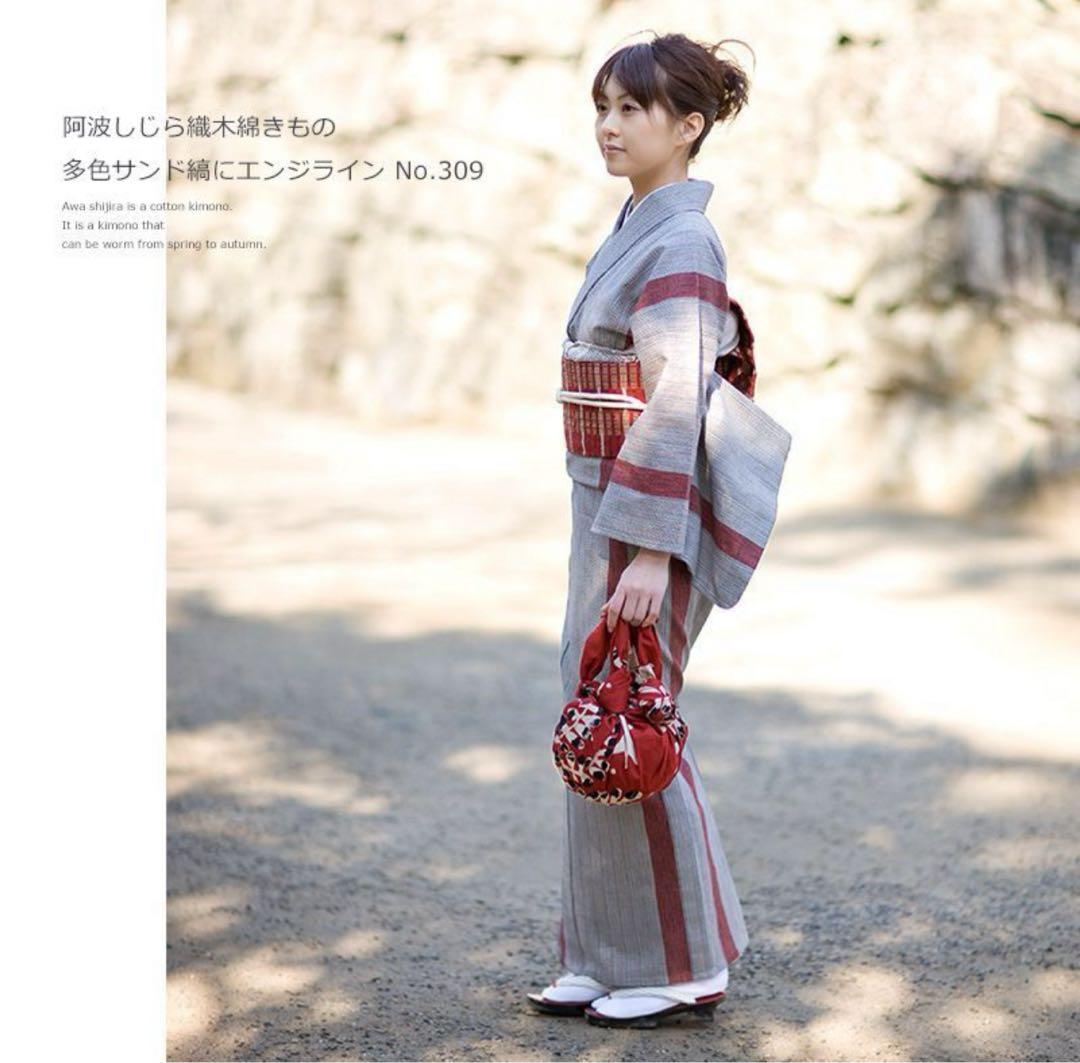 【裄67cm】ハイムラヤ屋さん♪しじら織の着物