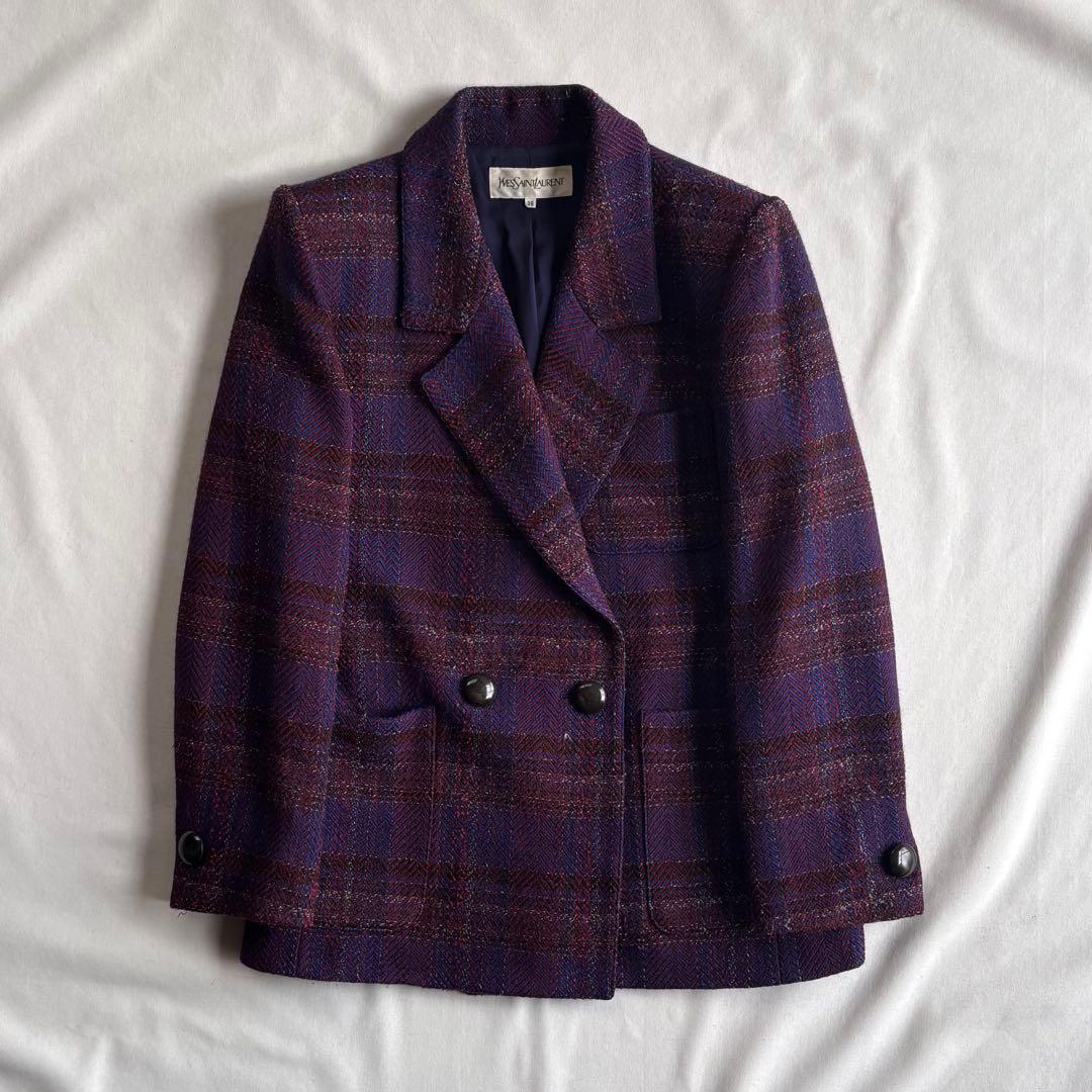 ジャケット・アウター 80s YVES SAINT LAURENT wool tweed jacket