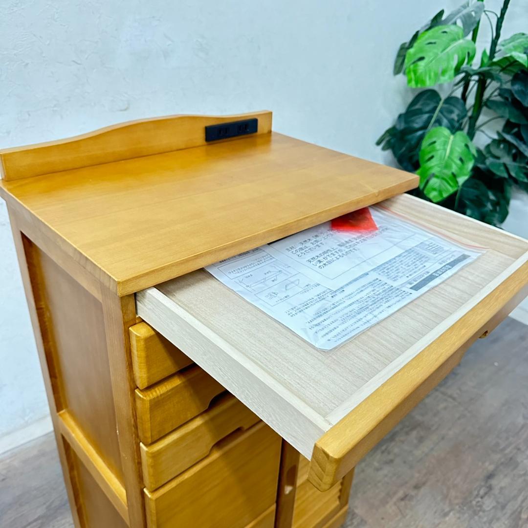 【新品・未使用】　FAX台　電話台　キャビネット　チェスト　鍵付き