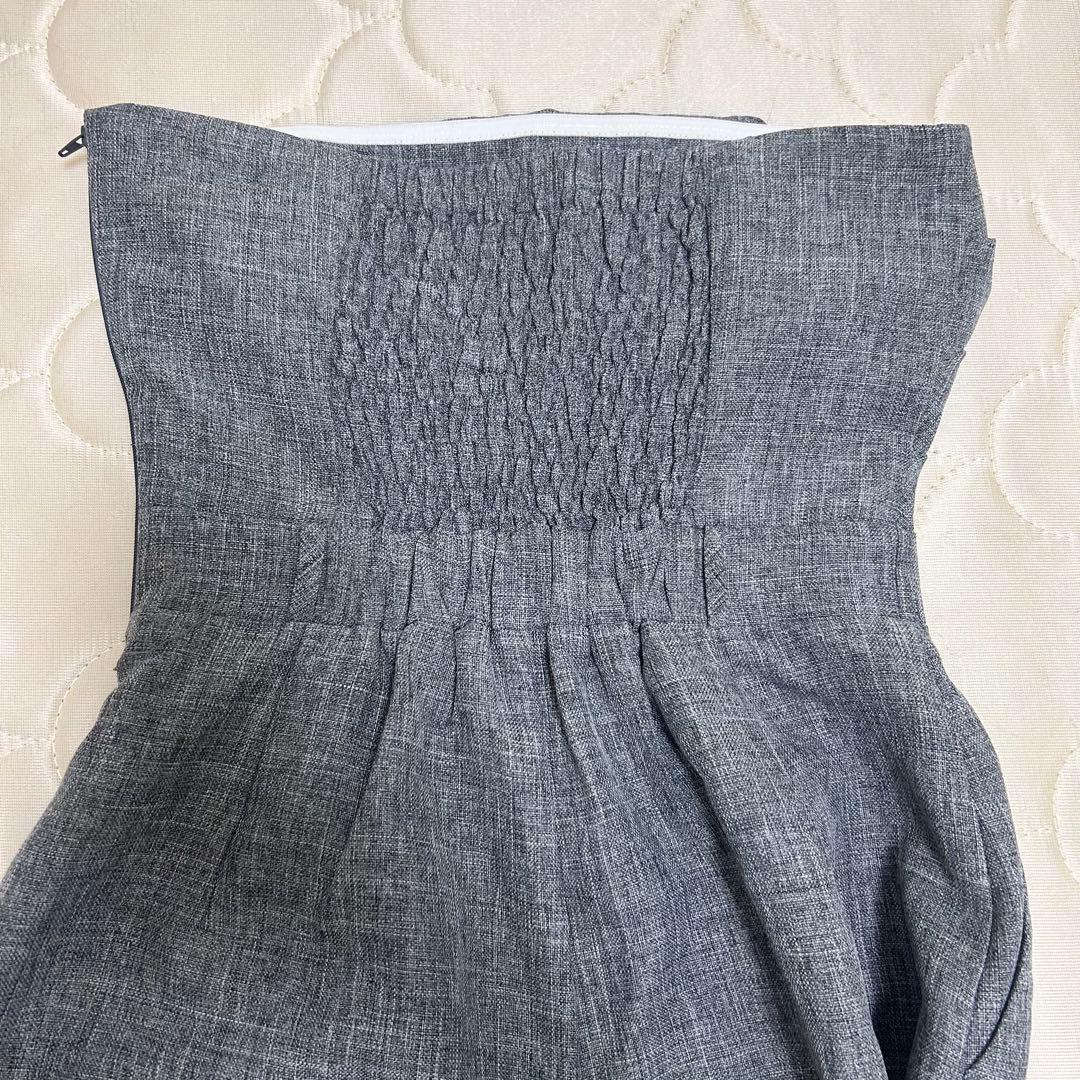 【 Party】ベルト付タックベアオールインワン　グレー