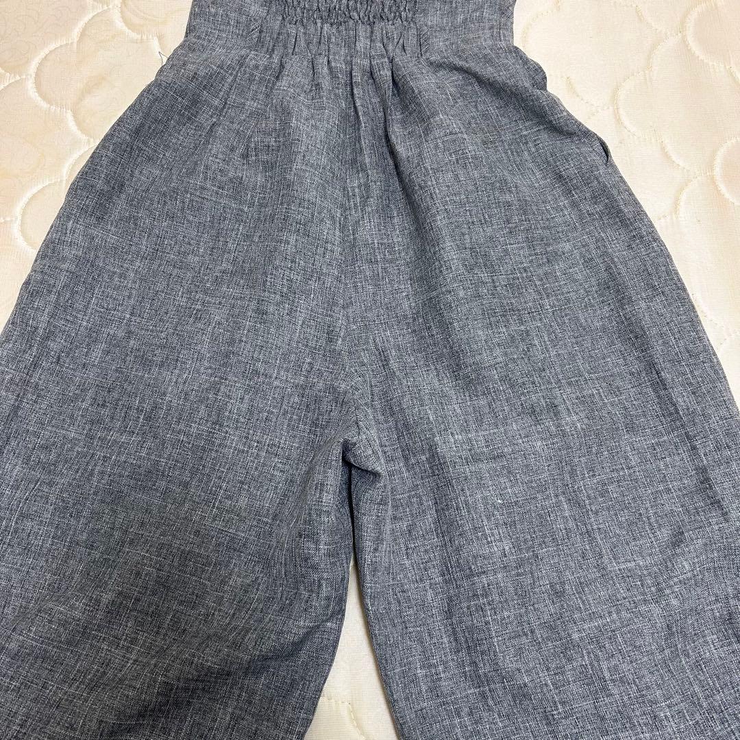 【 Party】ベルト付タックベアオールインワン　グレー