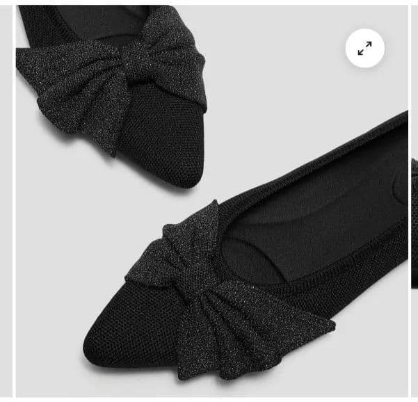 週末セール！ビバイア ブラックリボン付きフラットシューズ25cm