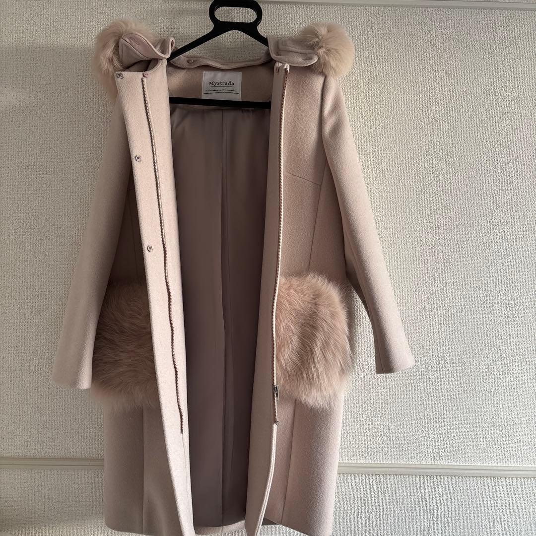 マイストラーダ【Mystrada】ファー付きチェスターコート