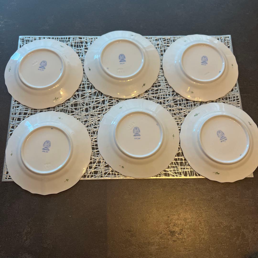 17 ヘレンド　小花 パン皿　プレートセット 6枚