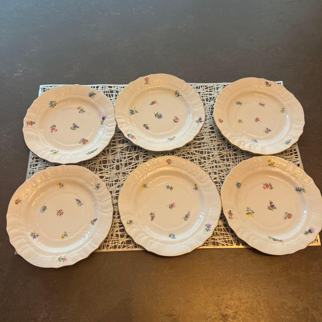 17 ヘレンド　小花 パン皿　プレートセット 6枚
