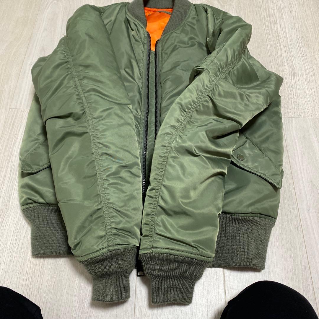 美品　AVIREX MA-1ジャケット　ブルゾン リバーシブル　セージ　L