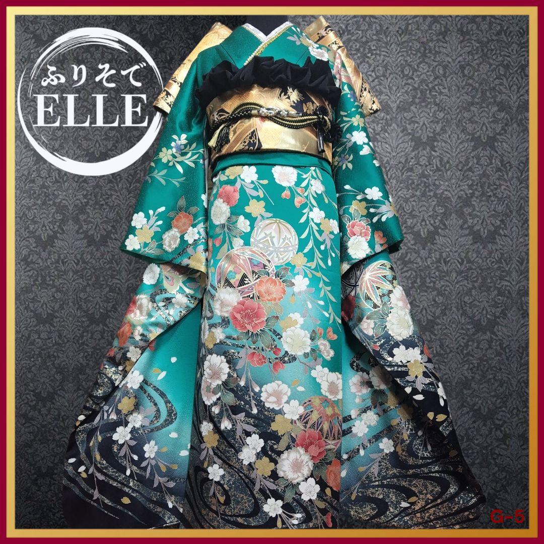 振袖フルセット(7点)・古典柄・やまと誂製・金彩加工・胴裏正絹・正絹