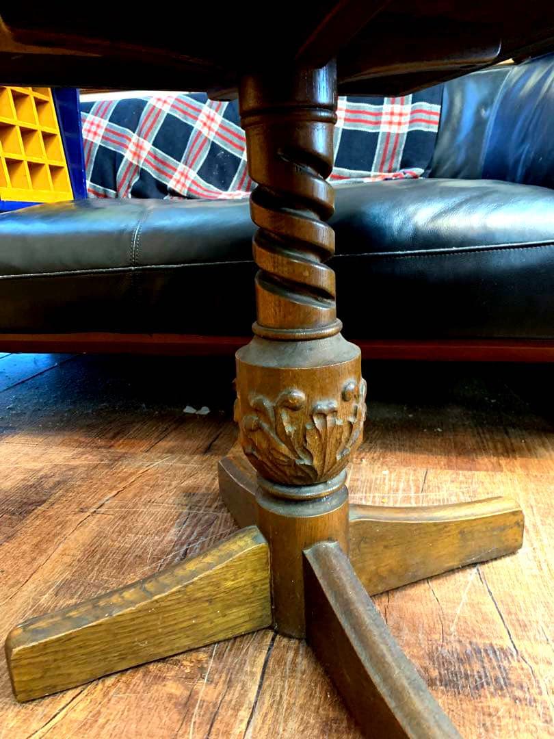 レア　ヴィンテージ 孔雀maruni エジンバナラ&チーク　サイドテーブル