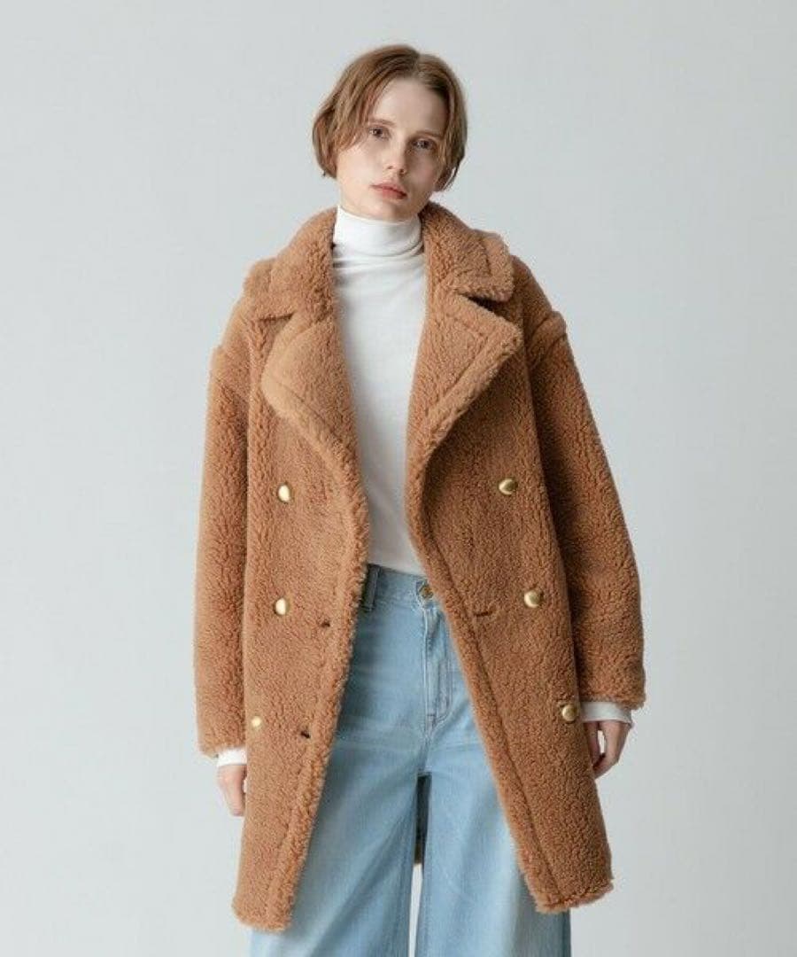 アルアバイル ウールMIXボアピーコート ファー コート