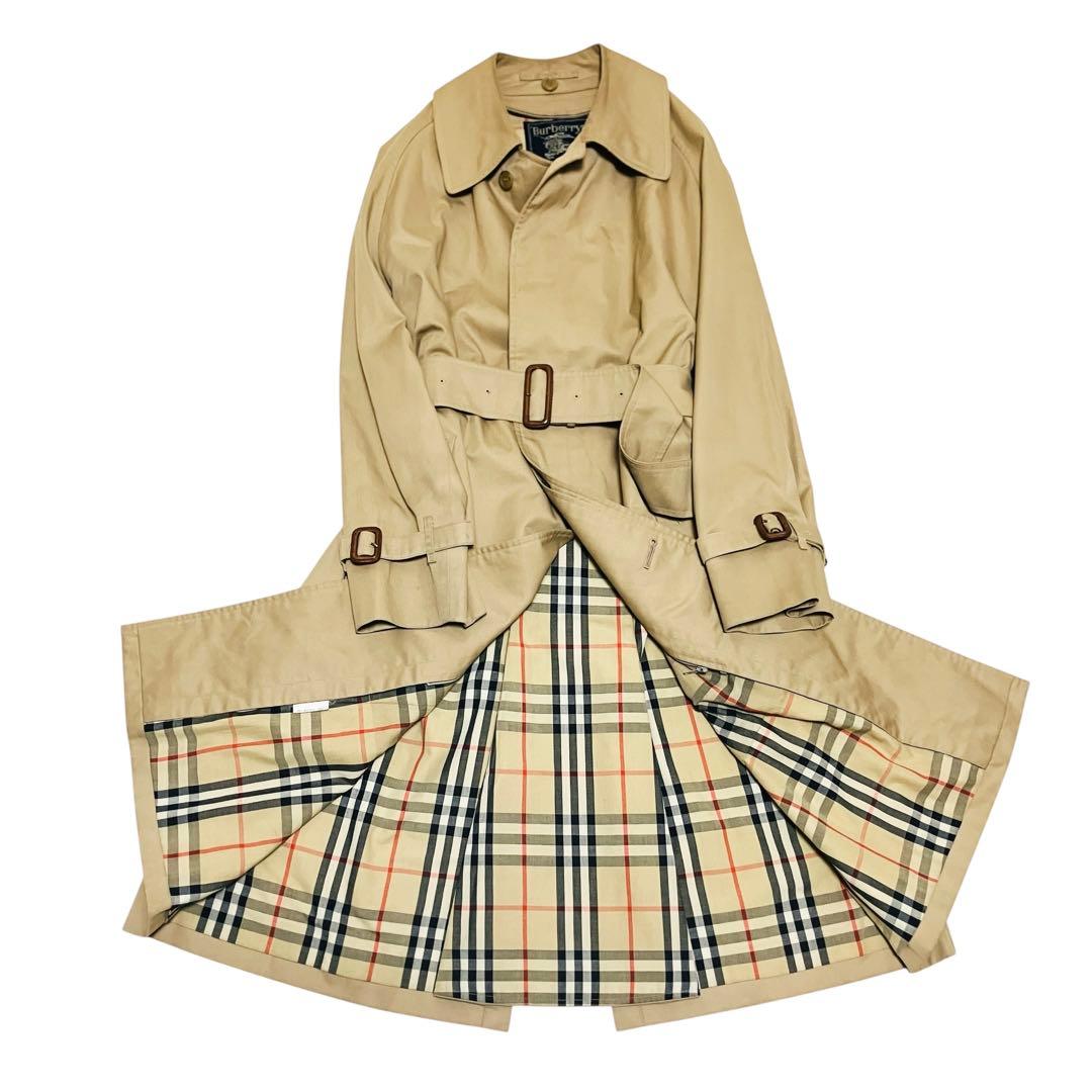 バーバリー トレンチコート ノバチェック ベルト付　ベージュ　ステンカラーコート