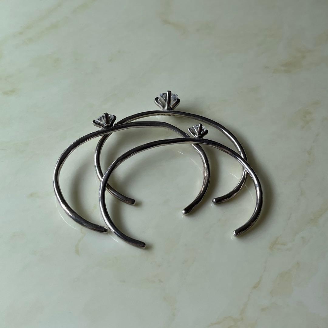 e.m. バングル　3連　シルバー ブレスレット