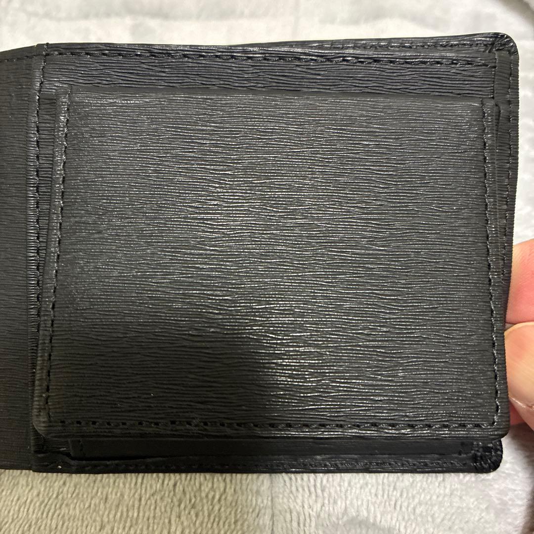 【最終価格】ポーター二つ折り財布 美品カレントレザー ロゴプレート ブラック