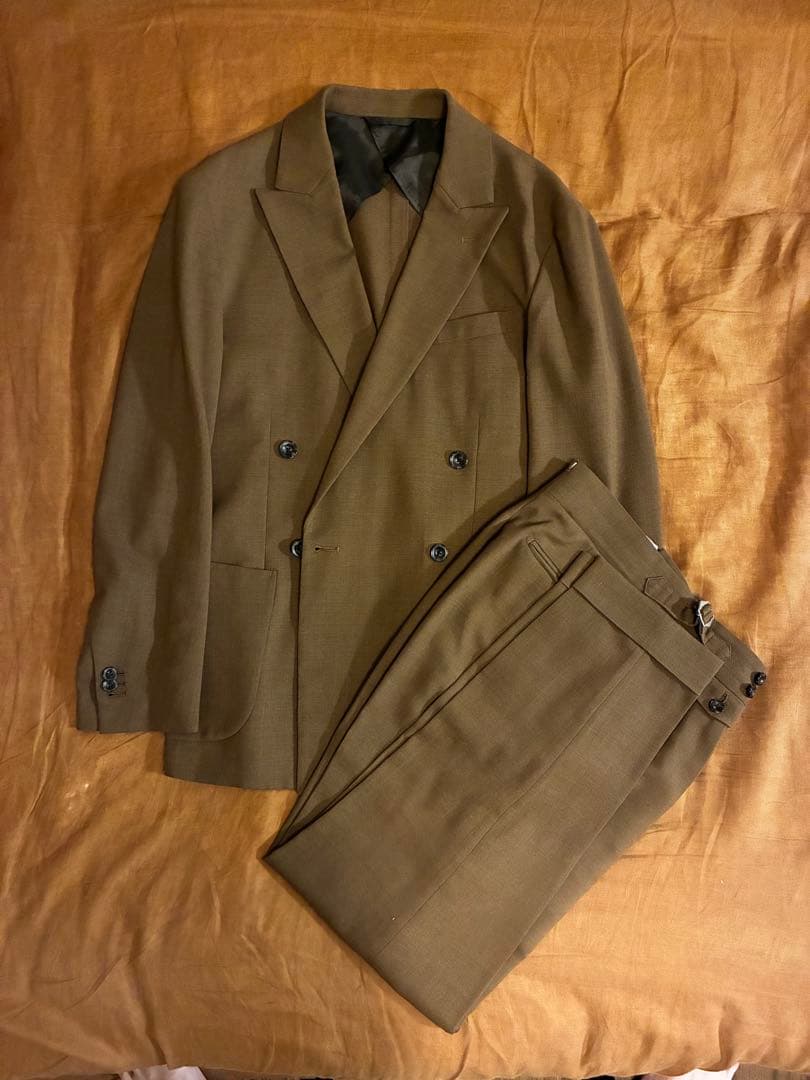 4つボタン ブラウン ダブルセットアップ