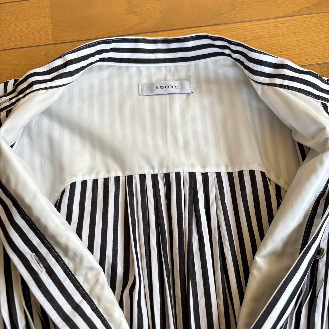 ADORE アドーア シャツワンピース ストライプ ボリューム袖 サイズ38