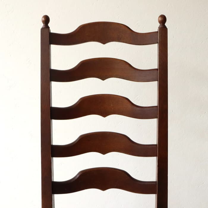 アンティーク　ハイバック　ダイニングチェア　ろくろ脚　オーク材　レトロ