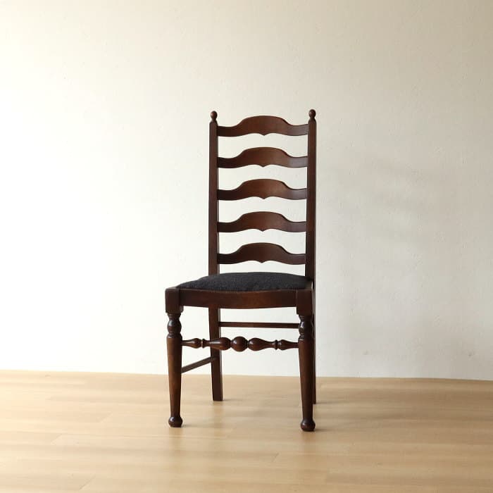 アンティーク　ハイバック　ダイニングチェア　ろくろ脚　オーク材　レトロ