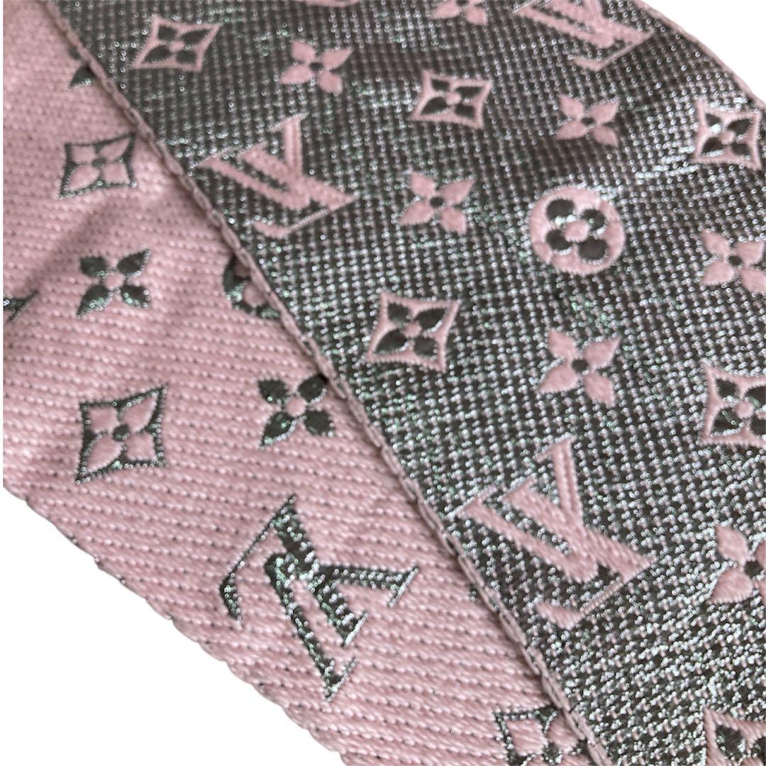 美品LOUISVUITTON エシャルプ ロゴマニア シャイン ローズバレリーヌ
