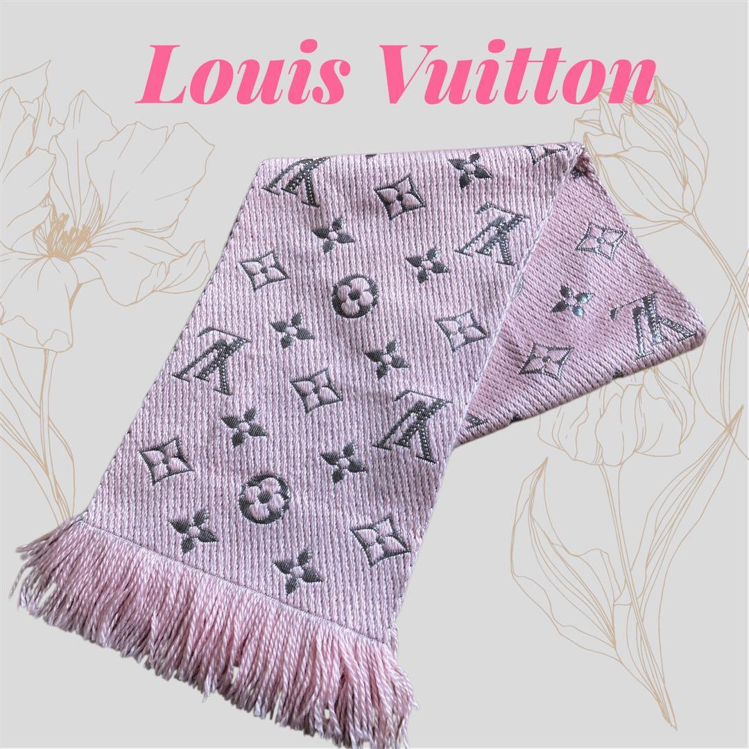 美品LOUISVUITTON エシャルプ ロゴマニア シャイン ローズバレリーヌ