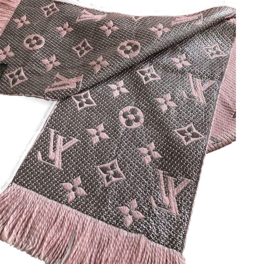 美品LOUISVUITTON エシャルプ ロゴマニア シャイン ローズバレリーヌ