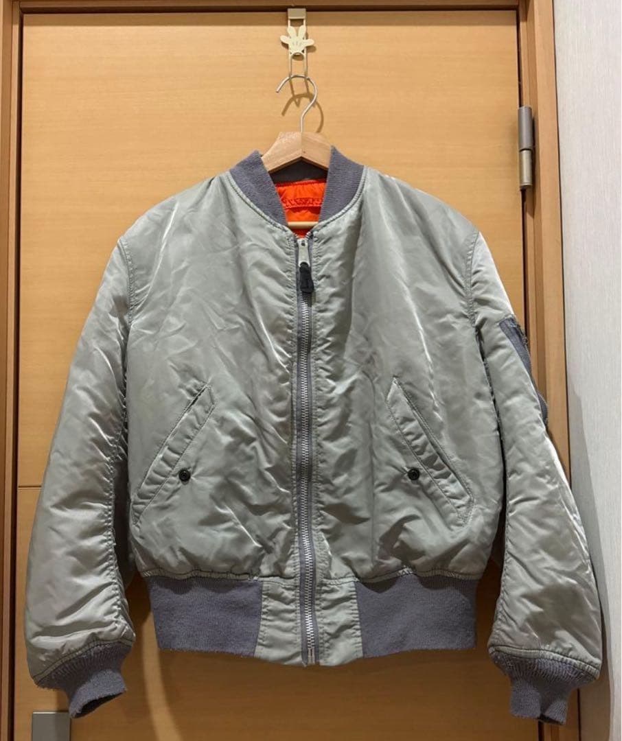 ALPHA INDUSTRIES 80s 三本タグMA-1 シルバー