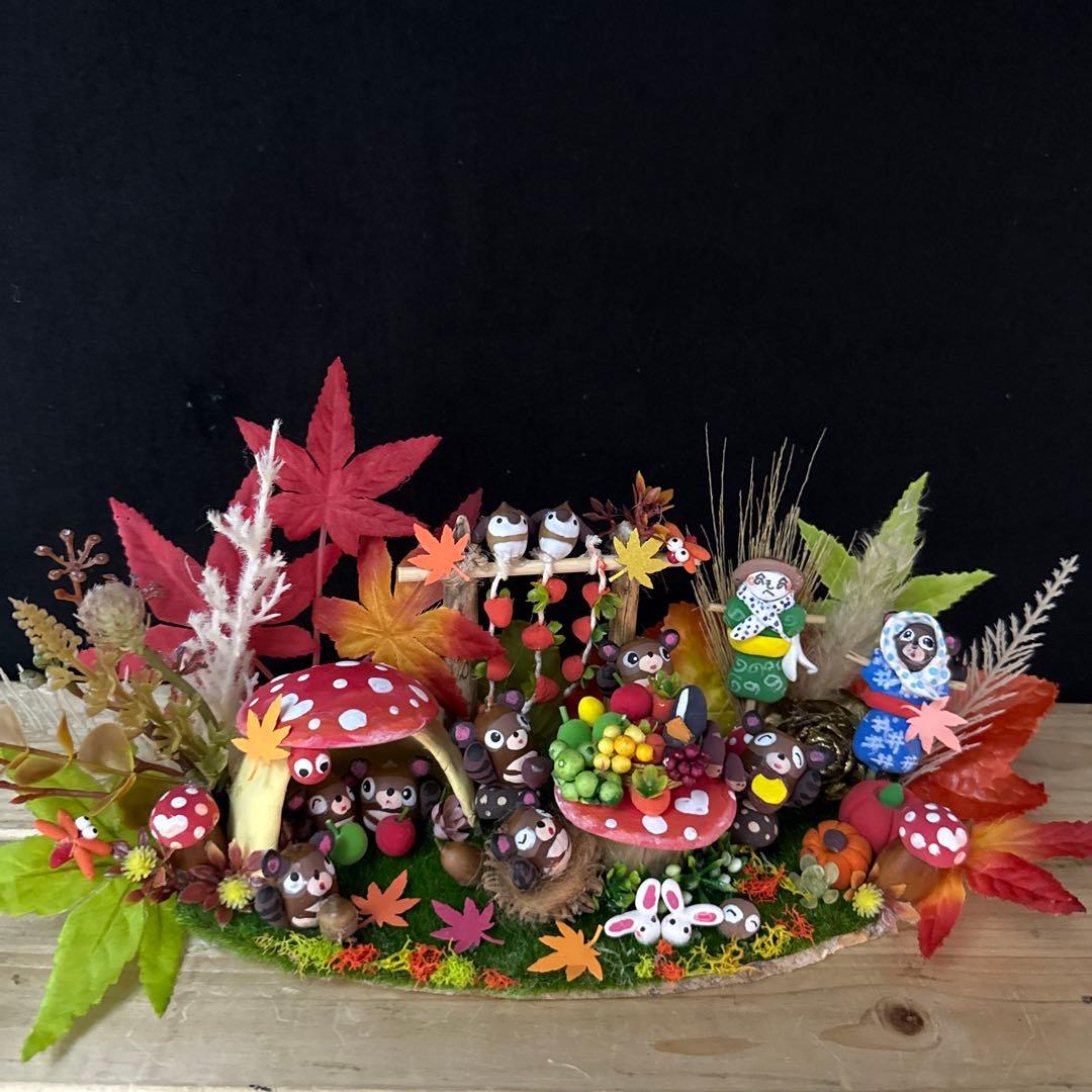 どんぐりアート♡秋のリバーシブルオブジェ＆キノコの森オブジェ♡