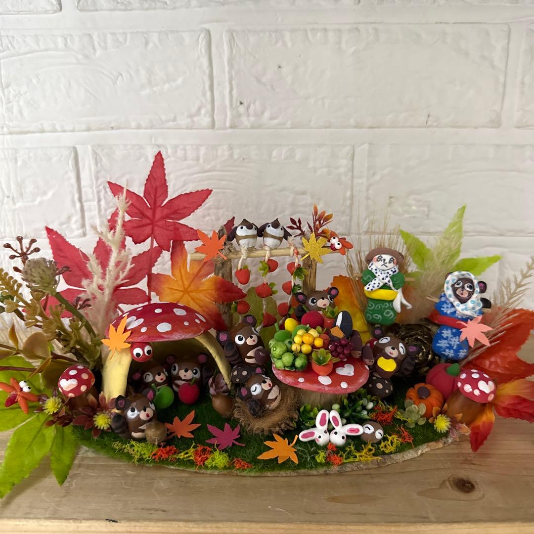 どんぐりアート♡秋のリバーシブルオブジェ＆キノコの森オブジェ♡