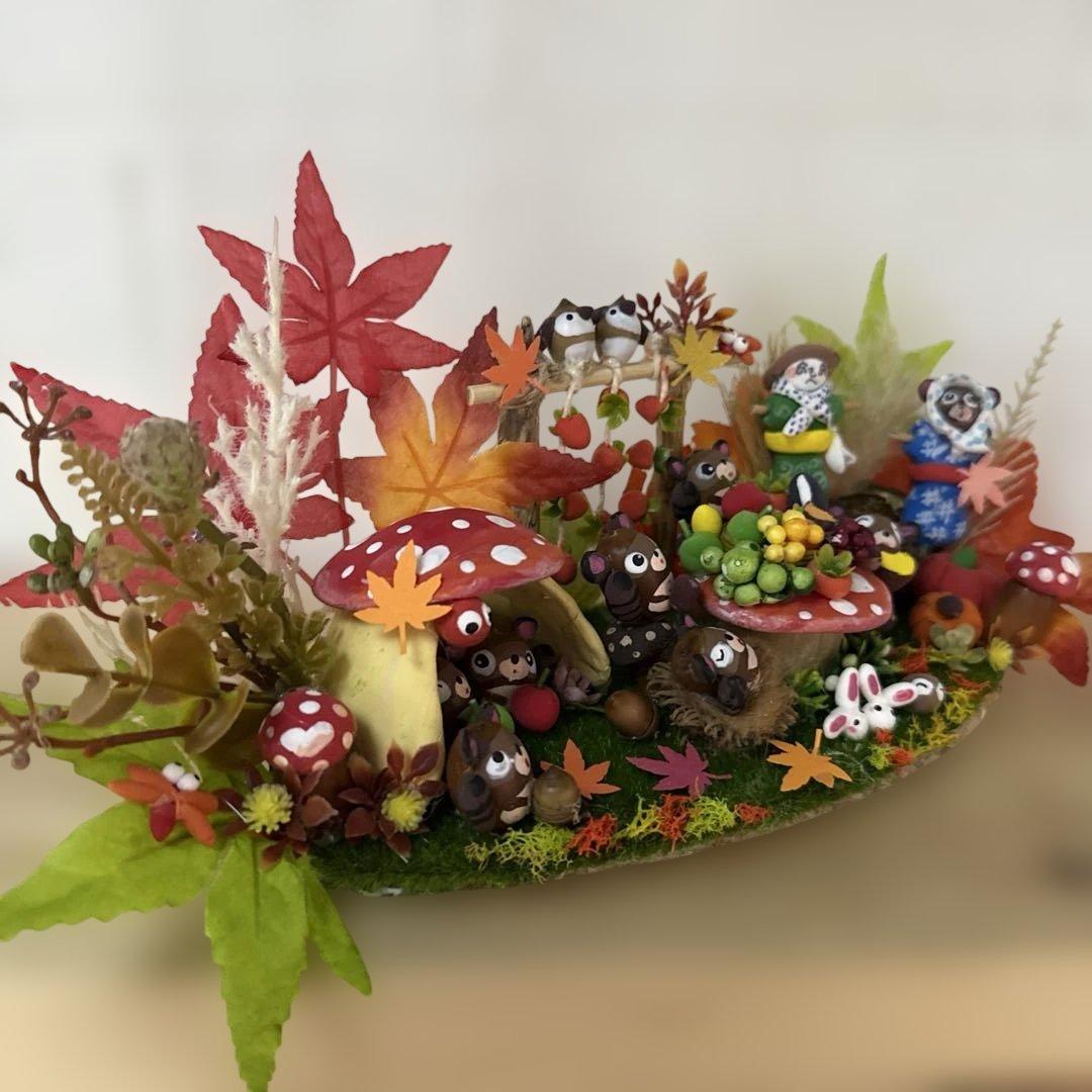 どんぐりアート♡秋のリバーシブルオブジェ＆キノコの森オブジェ♡