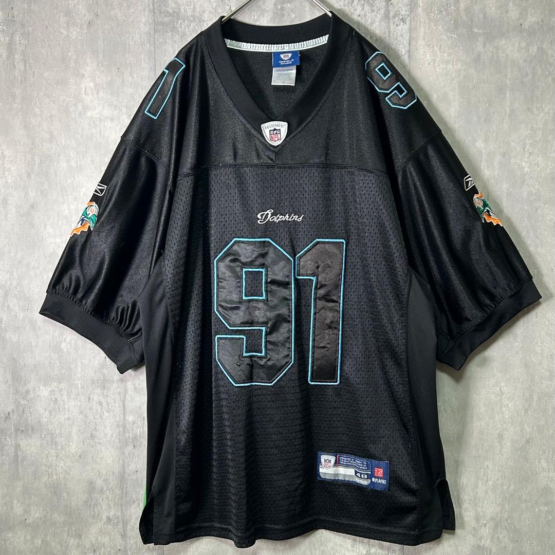 NFL ドルフィンズ 希少デザイン ゲームシャツ #91 Wake 黒