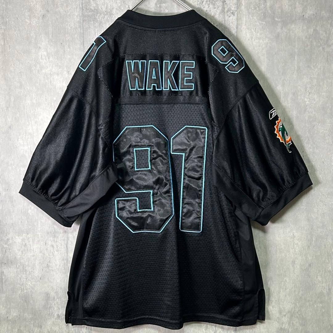 NFL ドルフィンズ 希少デザイン ゲームシャツ #91 Wake 黒