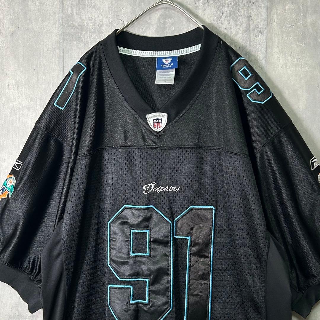 NFL ドルフィンズ 希少デザイン ゲームシャツ #91 Wake 黒