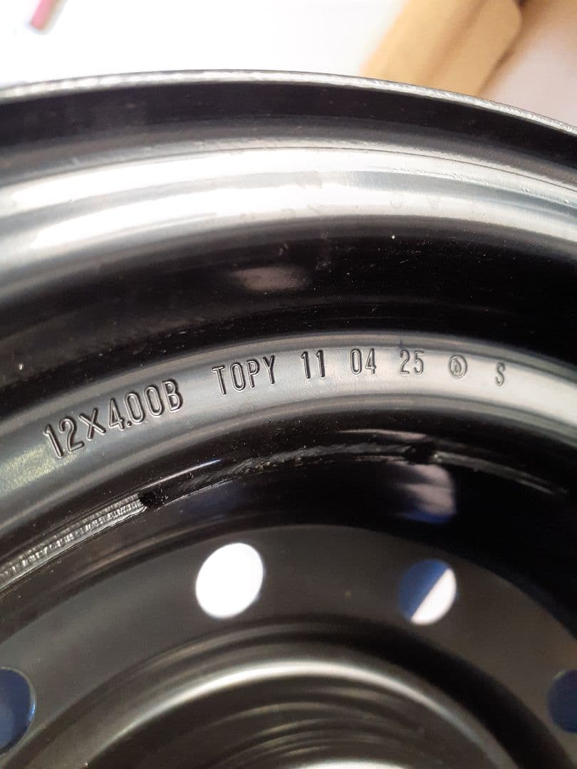 スズキ 12インチ キャップ付きスチールホイール3本セット(ナオキ)