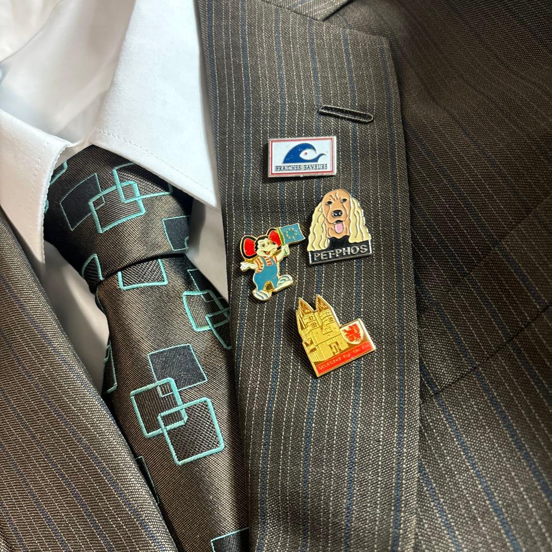 セットアップ ダブルスーツ 成人式 入学式 ピンズ vintage no.106