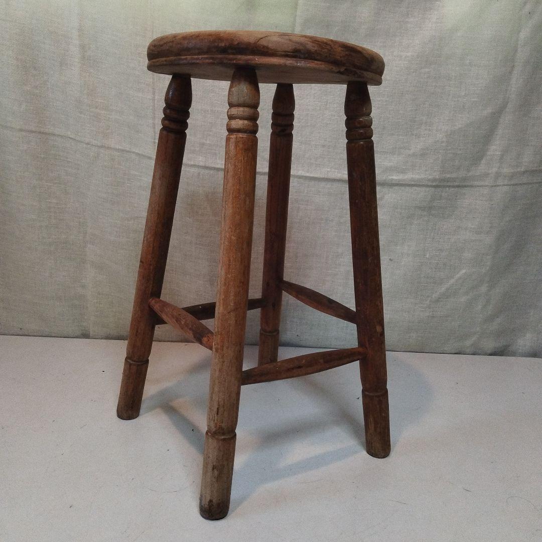 丸椅子　木製　昭和