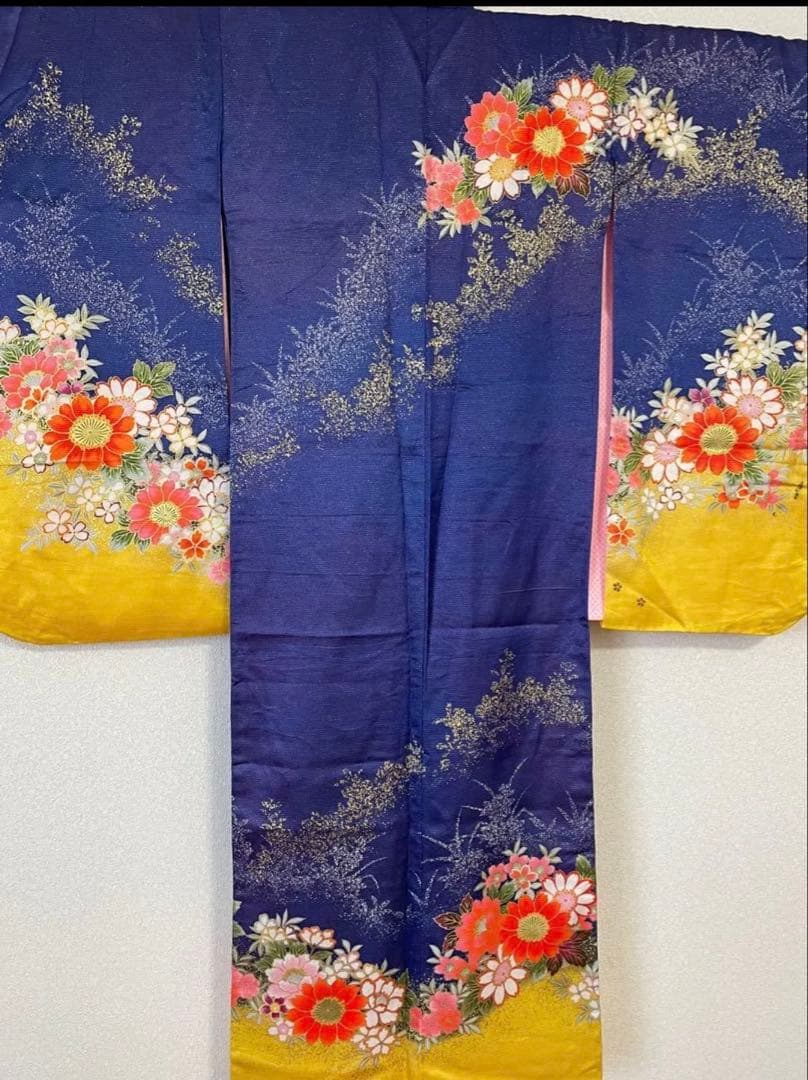 7歳　七五三　着物　結び帯　上げ帯　バッグ　草履　はこせこ　髪飾り　セット