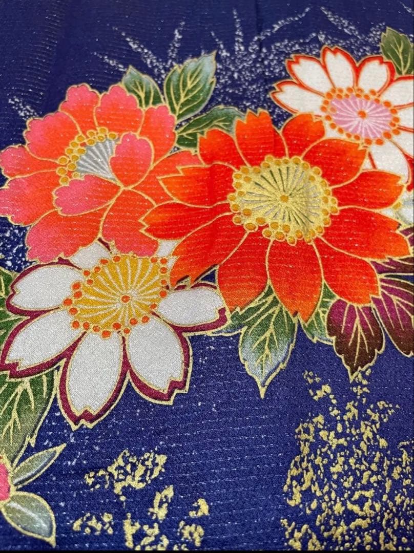 7歳　七五三　着物　結び帯　上げ帯　バッグ　草履　はこせこ　髪飾り　セット