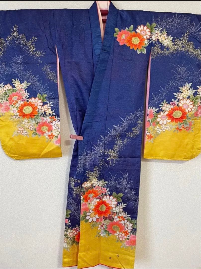 7歳　七五三　着物　結び帯　上げ帯　バッグ　草履　はこせこ　髪飾り　セット