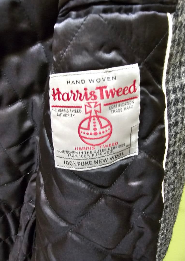 テイジンメンズショップ　ハリスツイード　ダッフルコート　LL