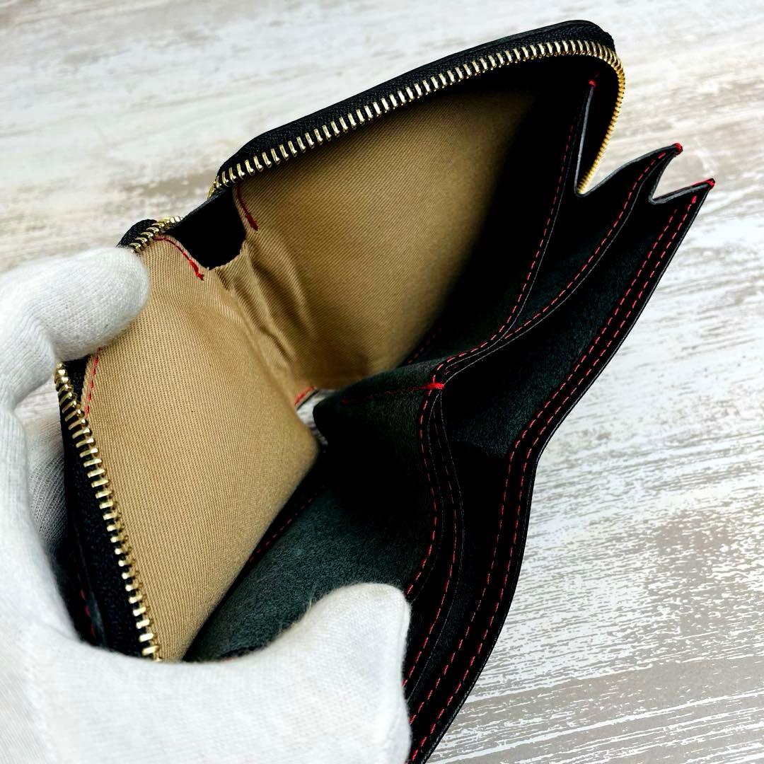 【極美品】HUKURO フクロ　大きく開く小さな財布　L字ファスナー　栃木レザー