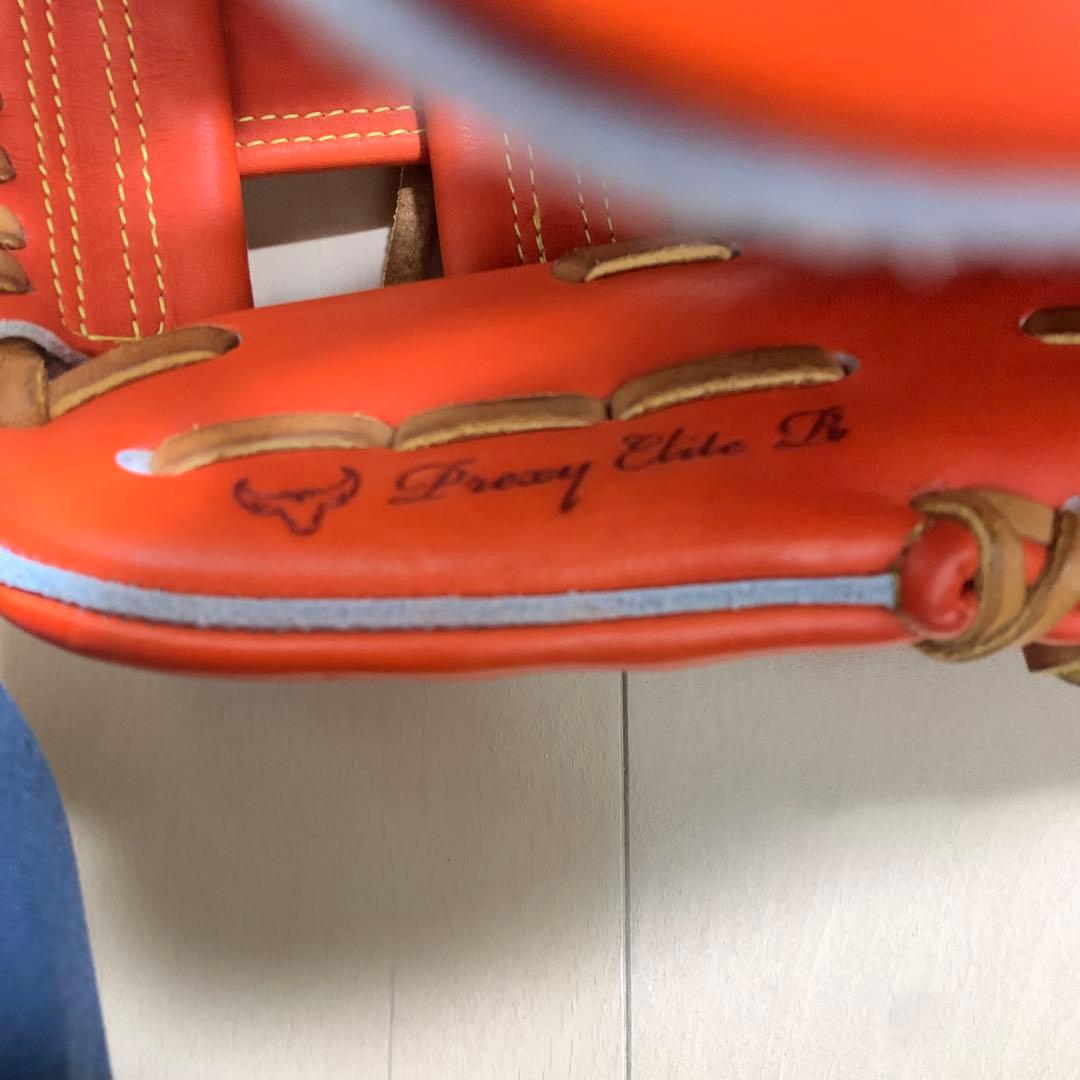 最最最終値下げ！！ミズノプロ　 軟式グローブ オレンジ　耕作印入り