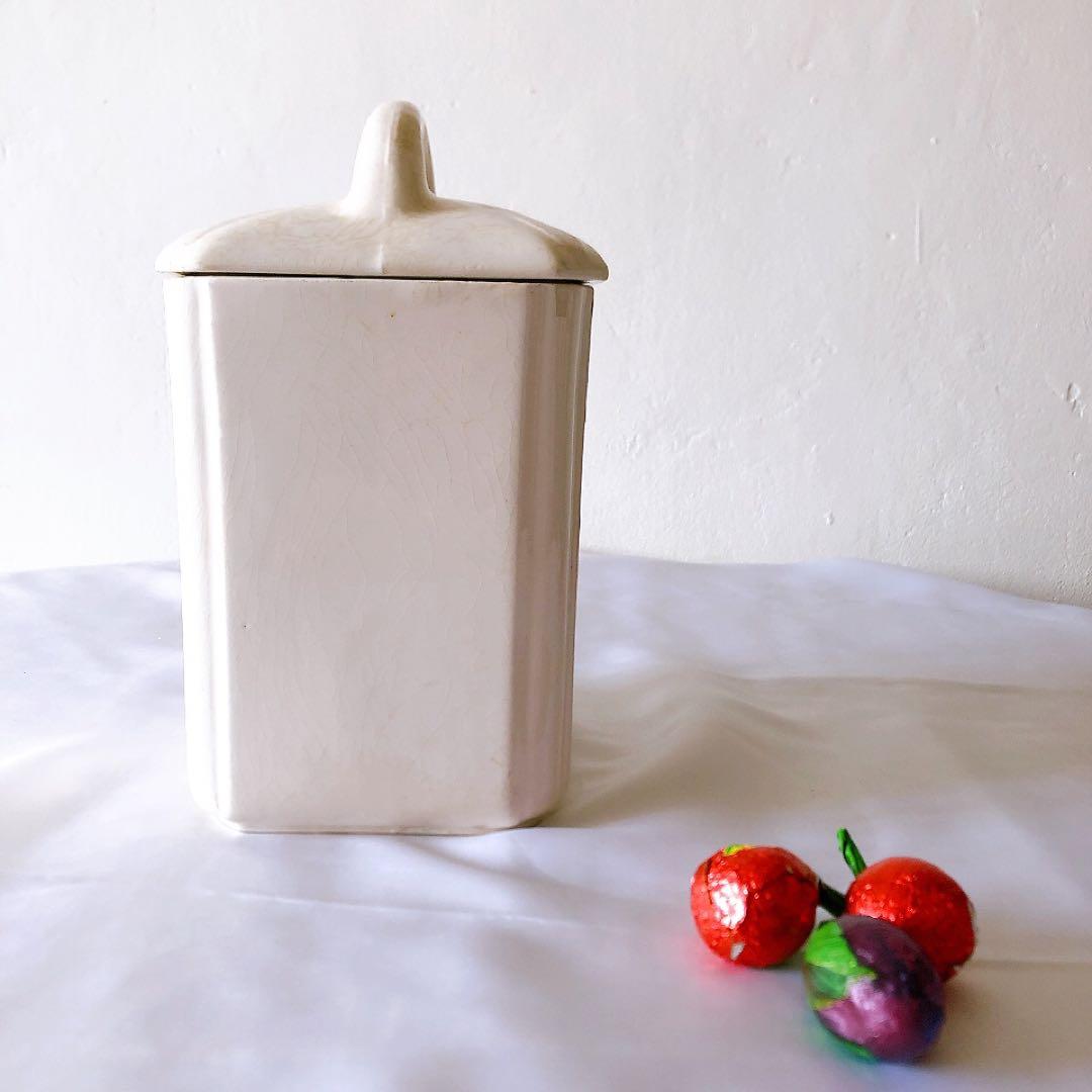 HBCM ベアン クレイユエモントロー バスク柄陶器キャニスタ アンティーク