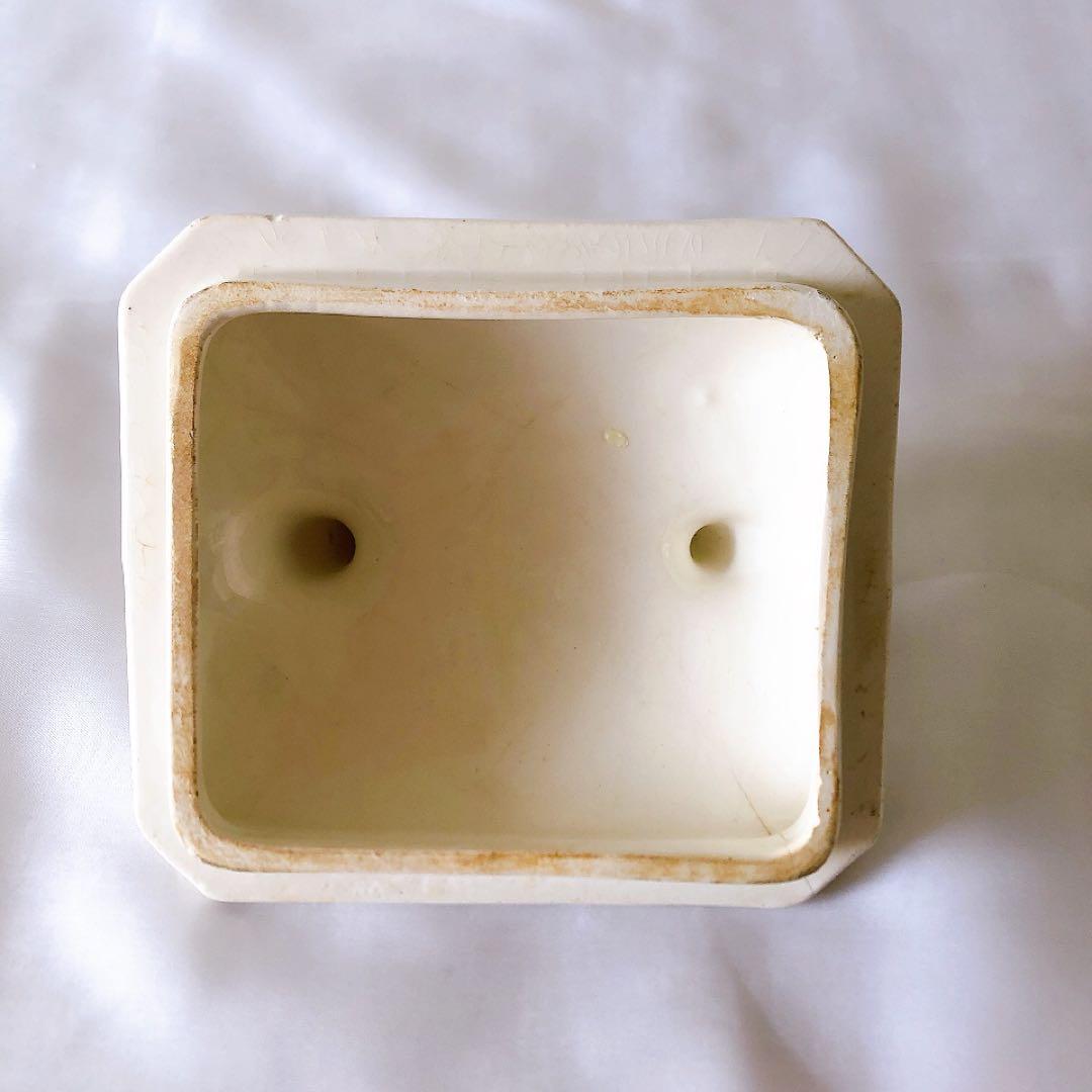 HBCM ベアン クレイユエモントロー バスク柄陶器キャニスタ アンティーク