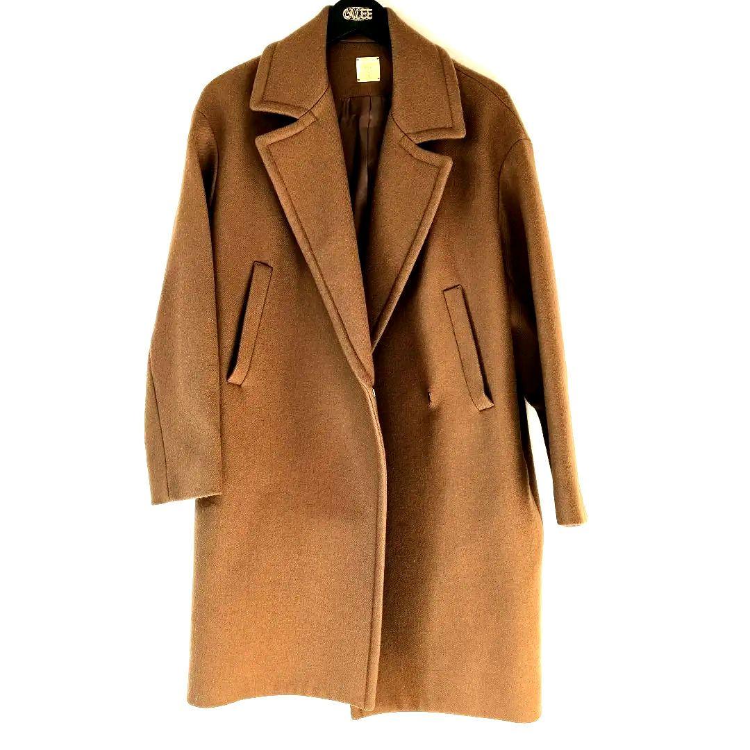 ミューズ ドゥーズィエムクラス メルトンウール ロングコート キャメル