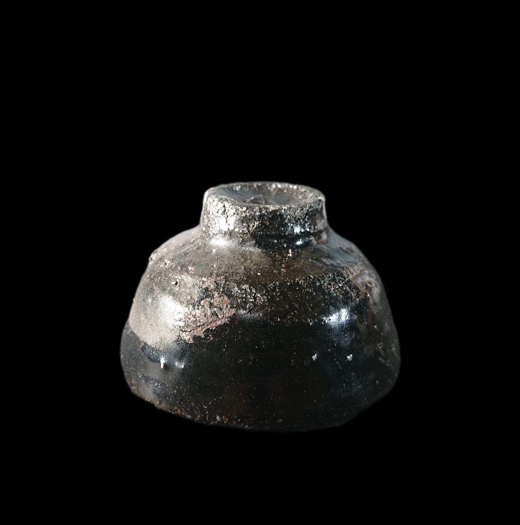 ■唐津焼 丸田宗彦 井戸黒ぐい呑 共箱、共布、栞全揃い 珍品逸品 #ぐい呑み