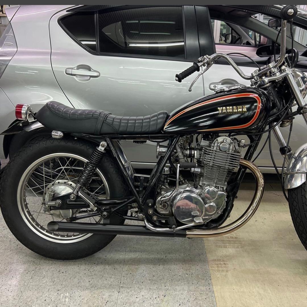 ワンオフ　SR400 ショート菅　ドラッグパイプスラッシュカットマフラー