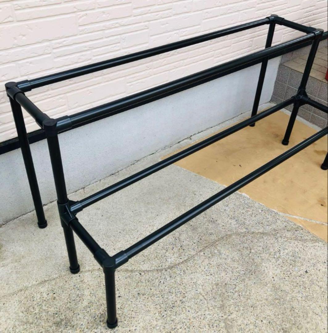 メダカ飼育ラック　ブラック　2段