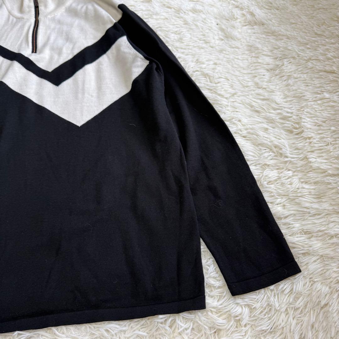 【デサントゴルフ】美品 ハーフジップ ニット ブラック XXLサイズ メンズ